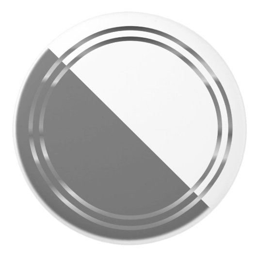 Modern grijs en wit keramische knop (Voorkant)