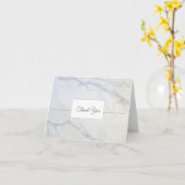 Modern grijs en wit marmer dank u kaart (Gele Bloem)