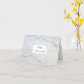 Modern grijs en wit marmer Jubileum Kaart (Gele Bloem)