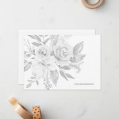 Modern grijs en wit monochromatisch gepersonalisee notitiekaartje (Voorkant / Achterkant in situ)