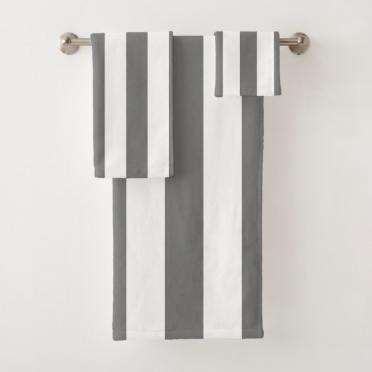 Modern grijs en wit strepen minimalistisch bad handdoek (Insitu)