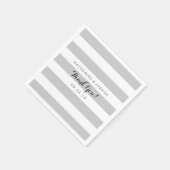 Modern grijs en witte strepen bruiloft servet (Hoek)