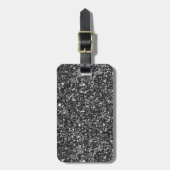 Modern grijs en zwart glitter bagagelabel (Voorkant verticaal)