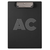 Modern grijs en zwart monogram klembord (Voorkant)