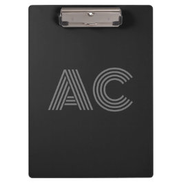 Modern grijs en zwart monogram klembord