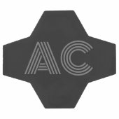 Modern grijs en zwart monogram voetbal (Enkel)