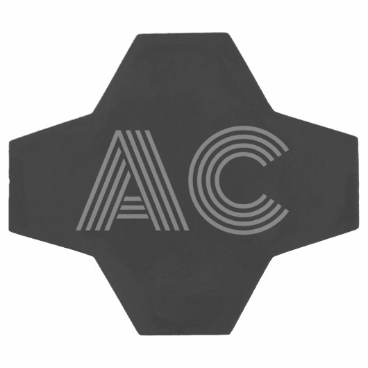 Modern grijs en zwart monogram voetbal (Enkel)