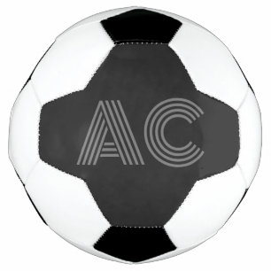 Modern grijs en zwart monogram voetbal