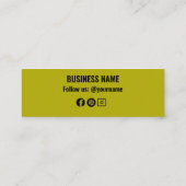 Modern Grijs Geel Geschreven Bedankt Mini Visitekaartje (Achterkant)