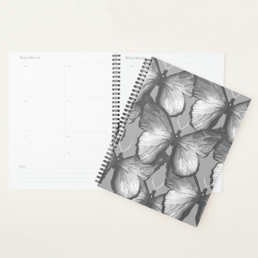 Modern grijs gelaagd Waterverf vlinder Planner (Display)