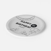 Modern Grijs Gelukkige Verjaardag Elk Jaar Custom Papieren Bordje (Gekanteld)