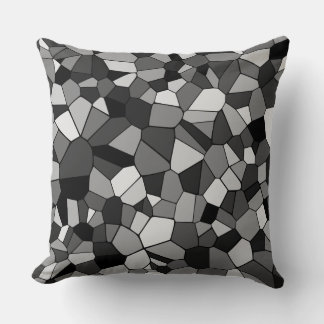 Modern grijs geometrisch mozaïek kussen