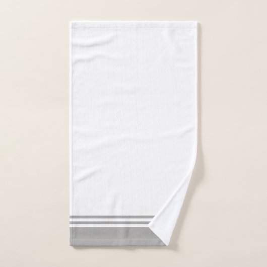 Modern grijs gestreept design bad handdoek (Handdoek)