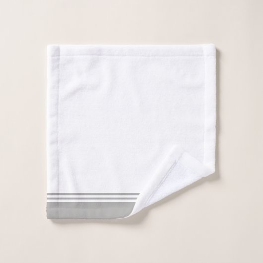 Modern grijs gestreept design bad handdoek (Wasdoekje)