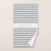 Modern grijs gestreept patroon bad handdoek (Handdoek)