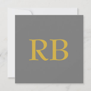 Modern Grijs Goud Kleur Monogram Initialen