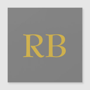 Modern Grijs Goud Kleur Monogram Initialen