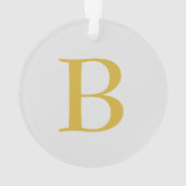 Modern Grijs Goud Kleur Monogram Naam Initiaal Ornament (achterkant)