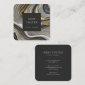 Modern Grijs Goud Marmer Designer Visitekaartje (Voorkant / Achterkant)