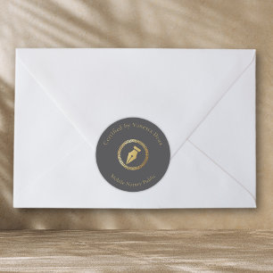 Modern Grijs & Goud Notaris Zegel Gecertificeerd d
