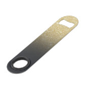 Modern grijs goud ombre glitter blok speed flessenopener (Achterkant Gekanteld)