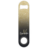 Modern grijs goud ombre glitter blok speed flessenopener (Voorkant)