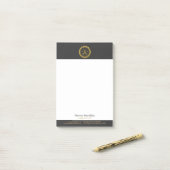 Modern Grijs Goud & Wit Haarstylist Schaar Logo Post-it® Notes (Op bureau)