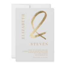 Modern grijs gouden ampersand noemt foto's bruilof