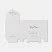 Modern grijs gouden kruis Doopfeest Dank u Bedankdoosjes (Uitgevouwen)