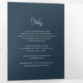 Modern grijs handgeschreven script elegante bruilo drieluik uitnodiging (Binnenzijde eerst)