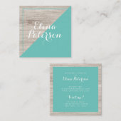 Modern grijs houten licht blauwgroen colorblock ha vierkante visitekaartje (Voorkant / Achterkant)