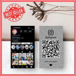 Modern Grijs Huishoudelijke Instagram QR Visitekaartje