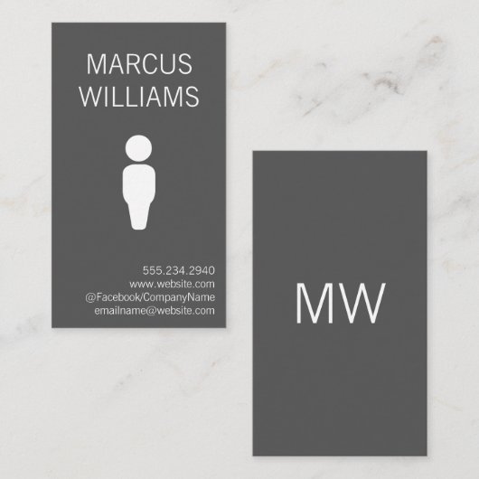 Modern Grijs / Icoon Visitekaartje (Voorkant / Achterkant)