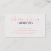 Modern grijs koraalhaar stylist script visitekaartje (Achterkant)