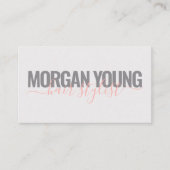 Modern grijs koraalhaar stylist script visitekaartje (Voorkant)