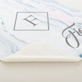 Modern grijs Lijst en pasteltinten marmeren steen Sherpa Deken (3/4)