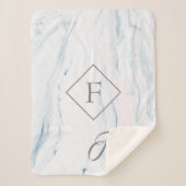 Modern grijs Lijst en pasteltinten marmeren steen Sherpa Deken (Voorkant)