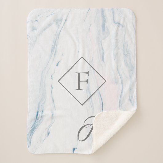 Modern grijs Lijst en pasteltinten marmeren steen Sherpa Deken (Voorkant)