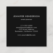 Modern grijs marmer zwart zilver professional vierkante visitekaartje (Achterkant)