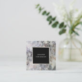 Modern grijs marmer zwart zilver professional vierkante visitekaartje (Staand voorkant)