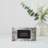Modern grijs marmer zwart zilver professioneel vie visitekaartje (Staand voorkant)