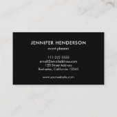 Modern grijs marmer zwart zilver professioneel vie visitekaartje (Achterkant)