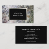 Modern grijs marmer zwart zilver professioneel vie visitekaartje (Voorkant / Achterkant)