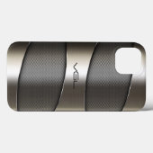 Modern grijs metallisch ontwerp Case-Mate iPhone case (Achterkant (horizontaal))