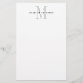 Modern grijs monogram briefpapier