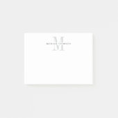 Modern grijs monogram post-it® notes (Voorkant)