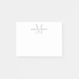 Modern grijs monogram post-it® notes
