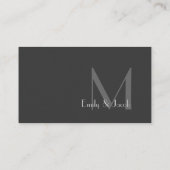 Modern grijs monogram register insert Kaarten (Achterkant)