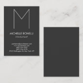 Modern grijs monogram stijlvol visitekaartje (Voorkant / Achterkant)