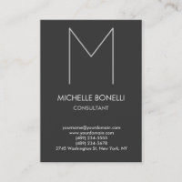 Modern grijs monogram stijlvol visitekaartje